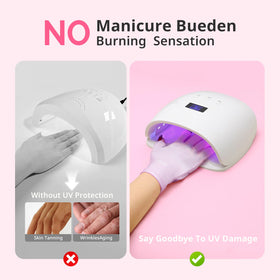 Gants AIRSEE UV portés pendant une manucure