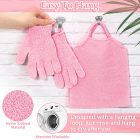 Gants de bain anezus avec mousse en cours d'utilisation