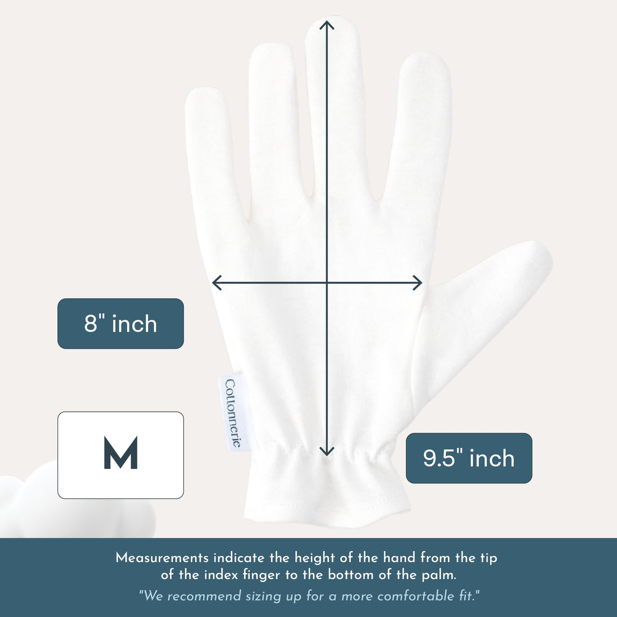 Gants en coton COTTONNERIE avec crème hydratante à côté