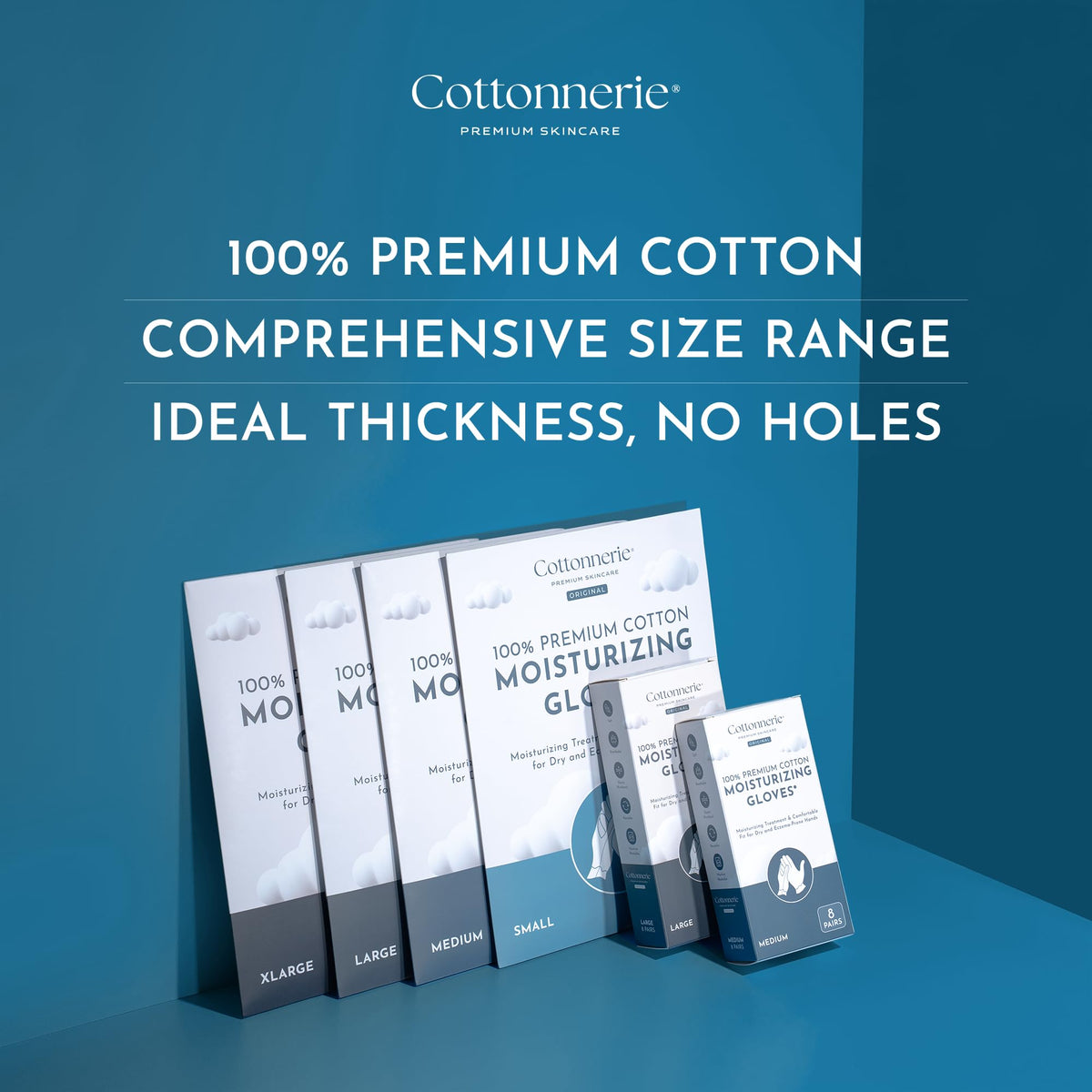 Gants en coton COTTONNERIE noirs pour l'eczéma, vue de côté
