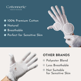 Gants en coton COTTONNERIE roses, vue de dessus