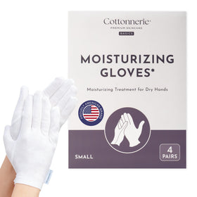 Gants en coton COTTONNERIE, vue avant, blancs