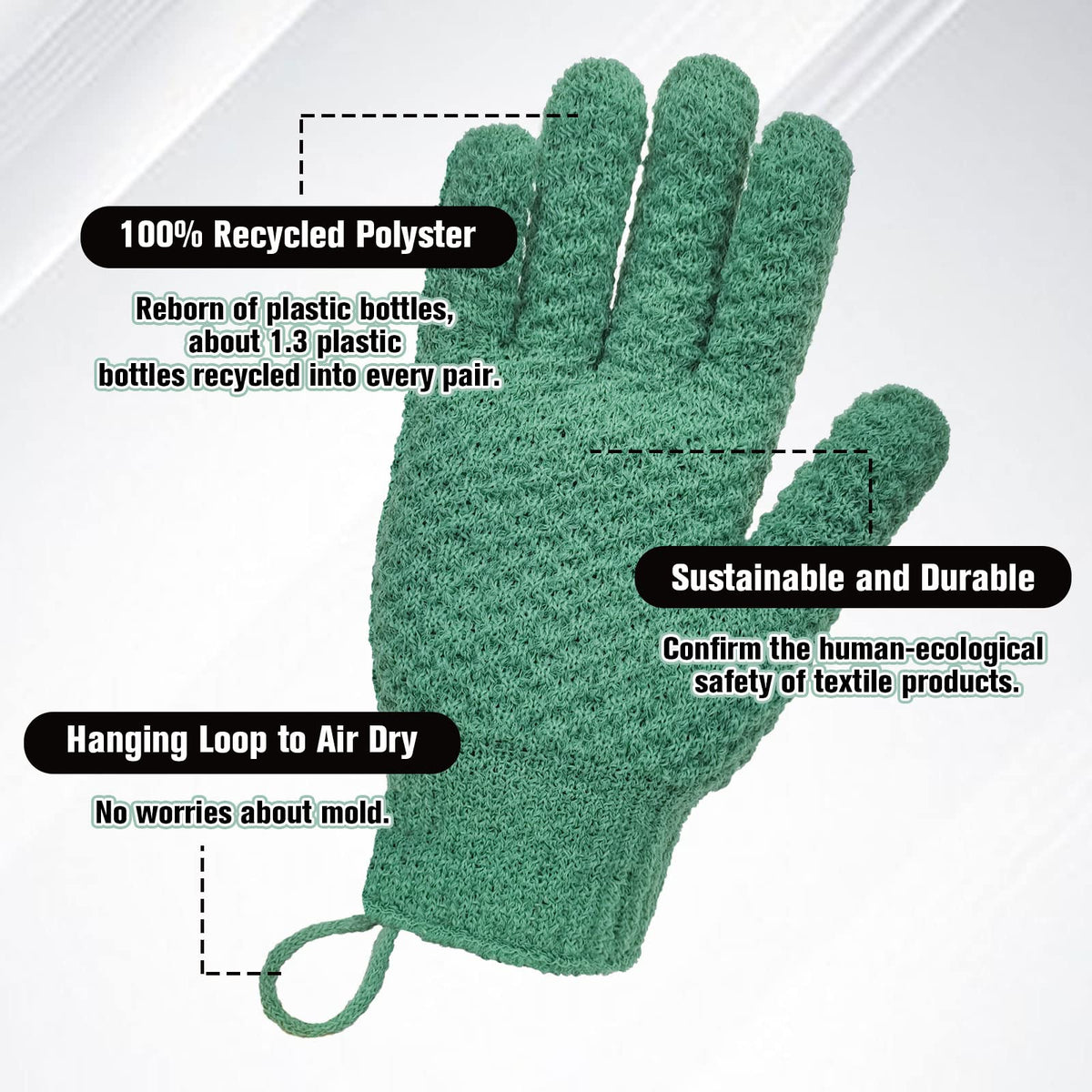 Gants Evridwear sur un fond de spa relaxant