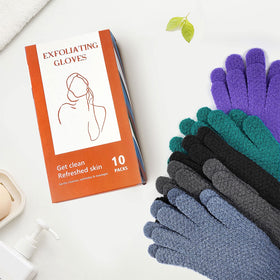 Gants exfoliants Evridwear en utilisation dans la douche