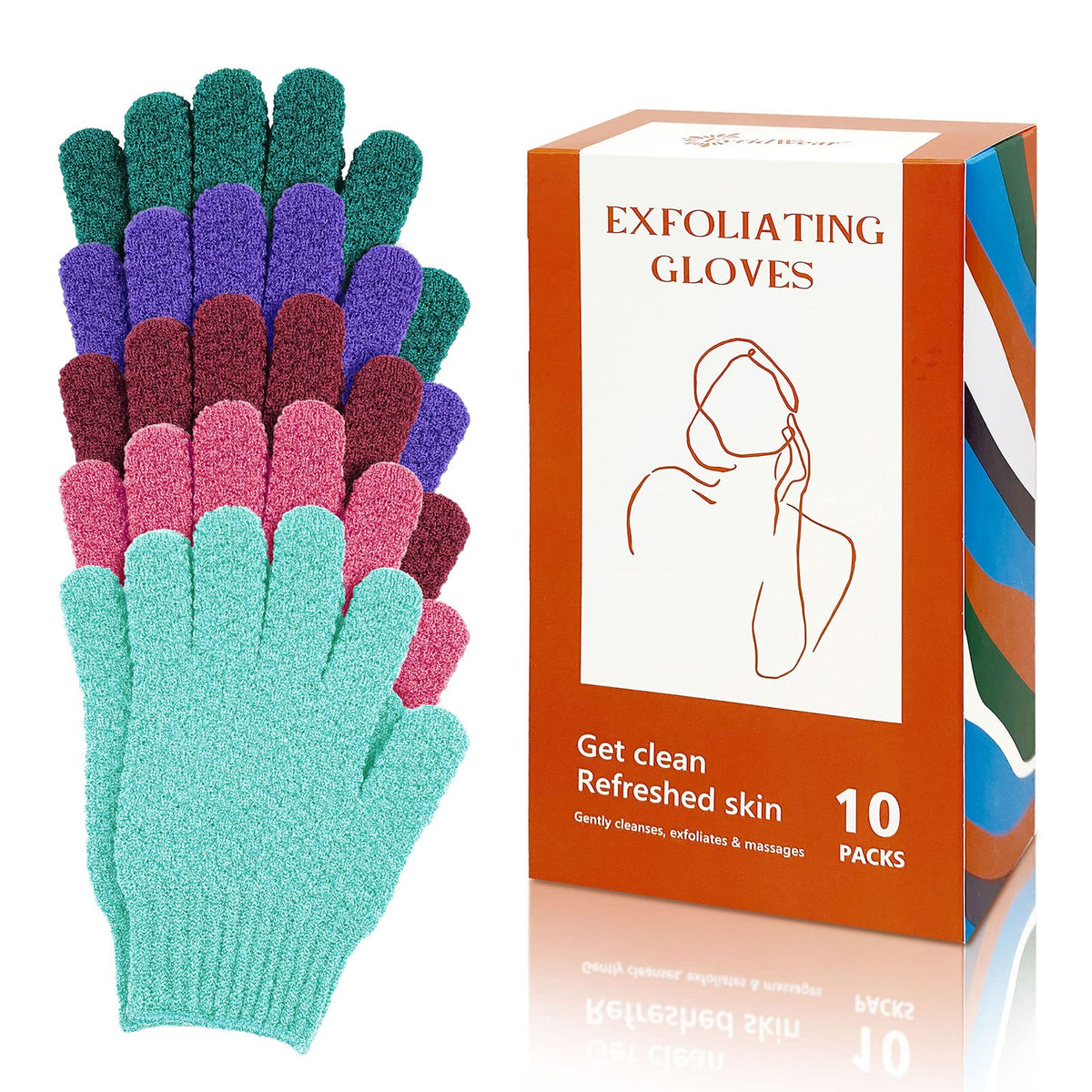 Gants exfoliants Evridwear modèle dual texture, couleur neutre
