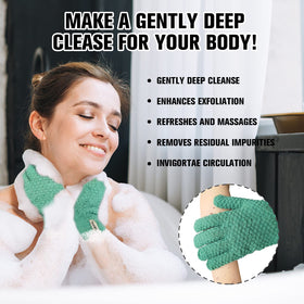 Gants exfoliants Evridwear suspendus par la boucle de suspension
