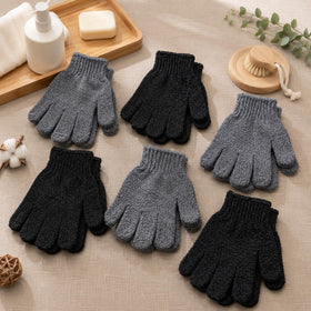 Gants exfoliants Fundrem en nylon texturé, plusieurs couleurs