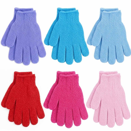 Gants exfoliants Fundrem en plusieurs couleurs, vue de face