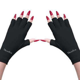 Gants UV MelodySusie sans doigts, couleur noire, vue de face