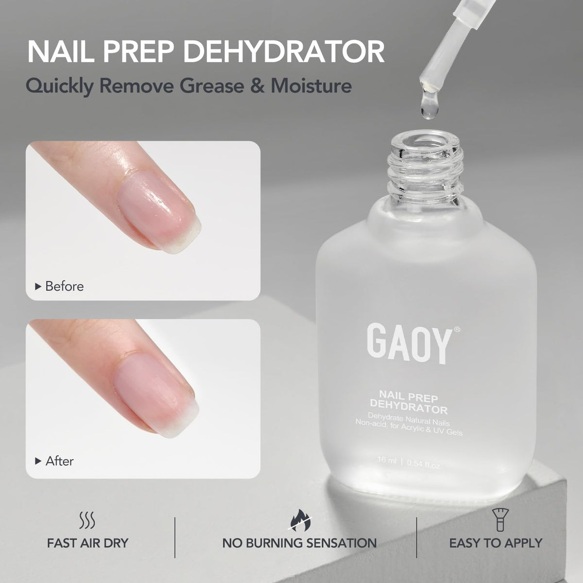 GAOY déshydratant pour ongles et primer set de 2 pièces arrière