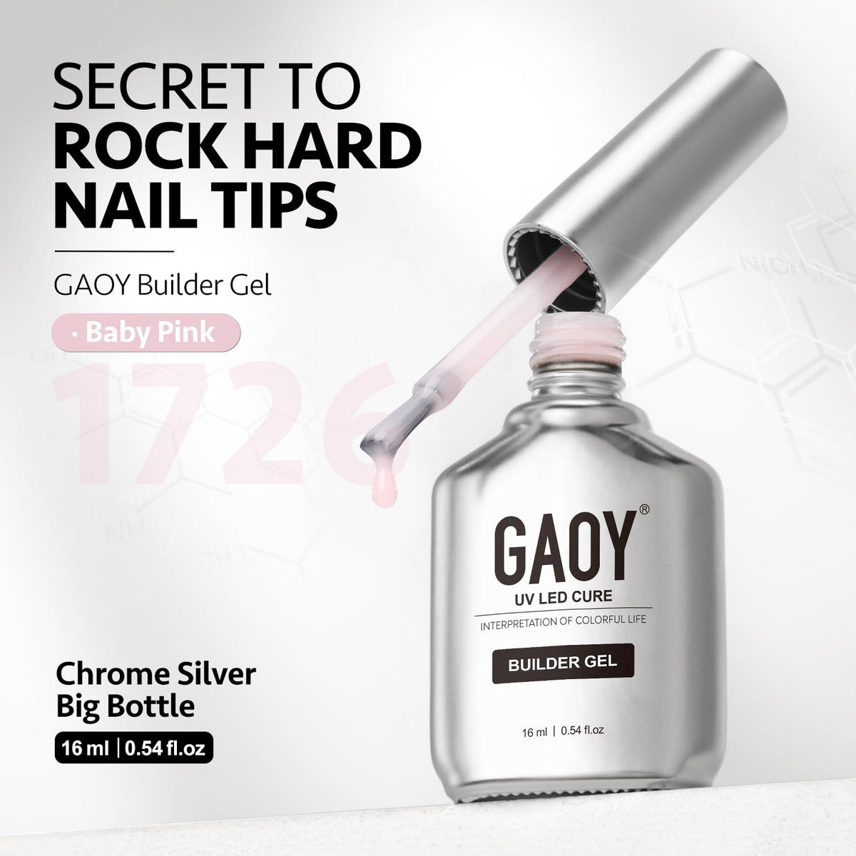GAOY gel constructeur ongles 16ml sur un fond de nail art