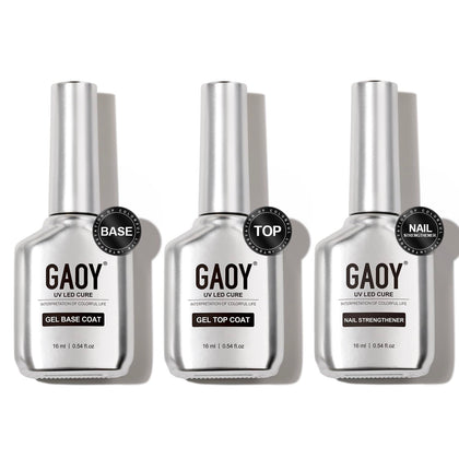 GAOY Gel Top Coat 16ml bouteille avant avec design chrome