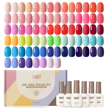 GAOY Set de 42 Vernis à Ongles Gel avec 39 couleurs d'été