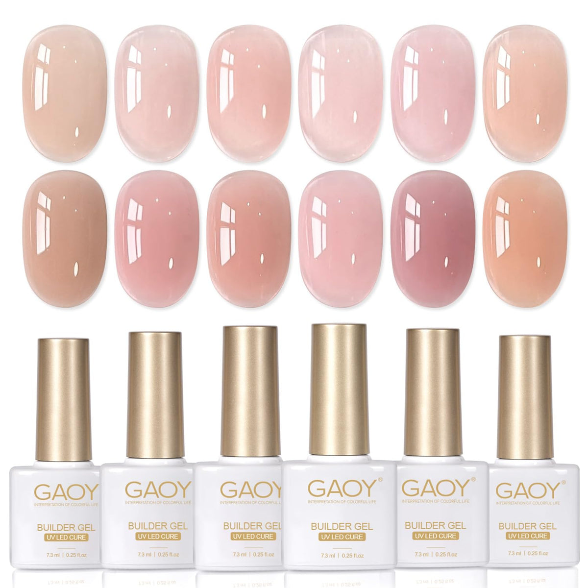 GAOY set de gel constructeur pour ongles avec six couleurs différentes