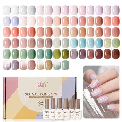 GAOY Set de Vernis à Ongles Gel 39 couleurs avec top coat