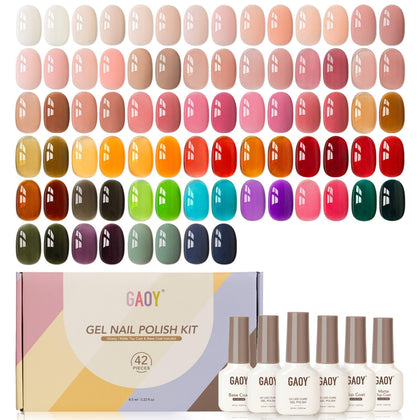 GAOY Set de Vernis à Ongles Gel 39 Couleurs Jelly, ensemble complet