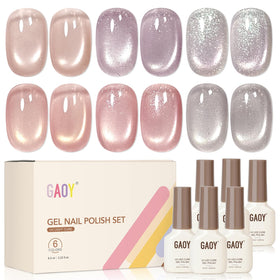 GAOY Set de Vernis à Ongles Gel 6 Couleurs avec Aimant
