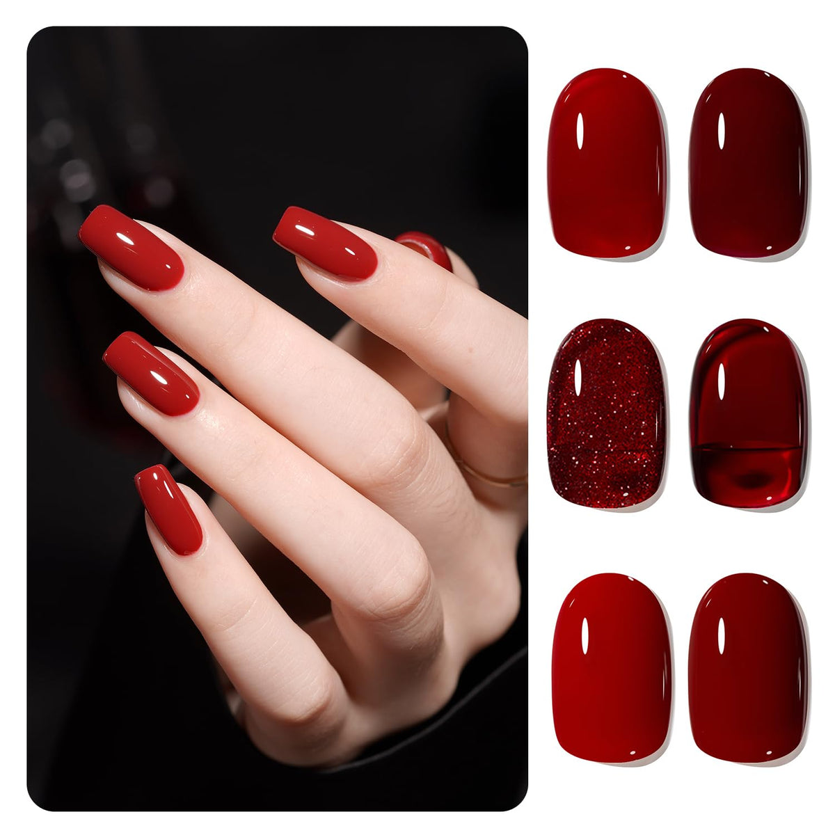 GAOY Set de Vernis à Ongles Gel 6 Couleurs vue de face