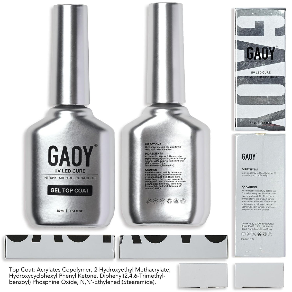 GAOY Top Coat Vernis à Ongles Gel 16ml dans un cadre esthétique