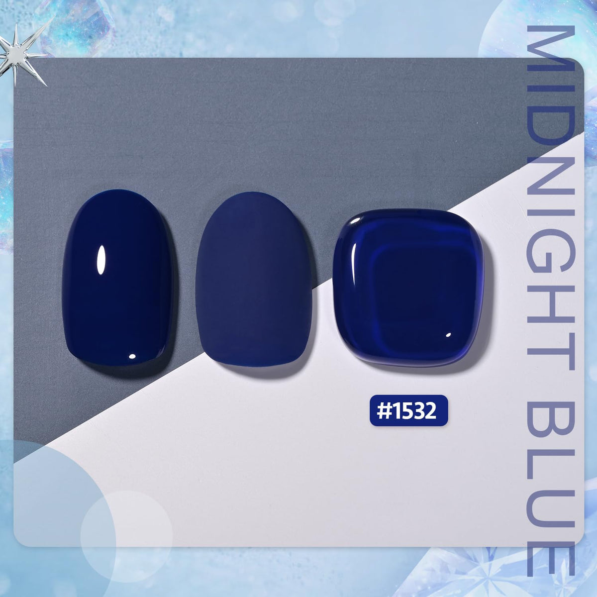 GAOY Vernis à Ongles Gel 16ml Midnight Blue - application sur les ongles