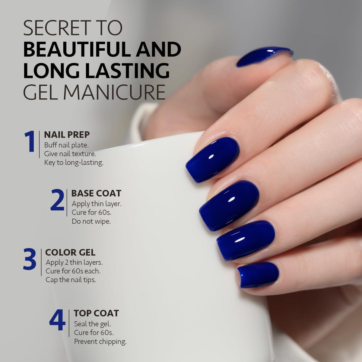 GAOY Vernis à Ongles Gel 16ml Midnight Blue - bouteille et étiquette