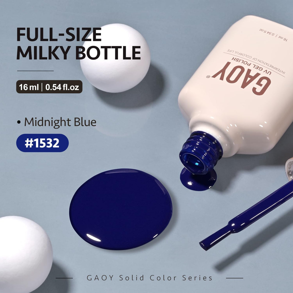 GAOY Vernis à Ongles Gel 16ml Midnight Blue - finition brillante