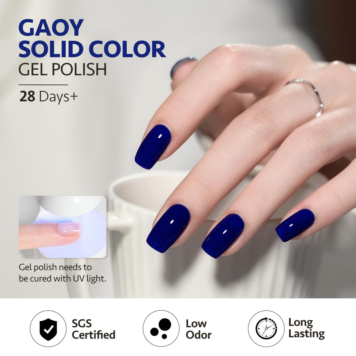 GAOY Vernis à Ongles Gel 16ml Midnight Blue - texture du gel