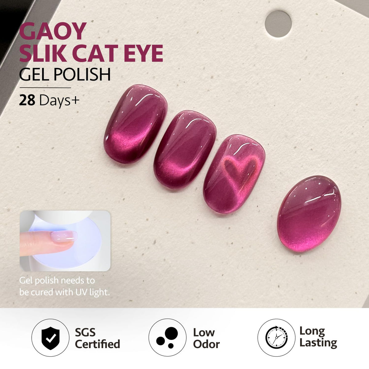 GAOY Vernis à Ongles Gel 6 Couleurs mis en valeur