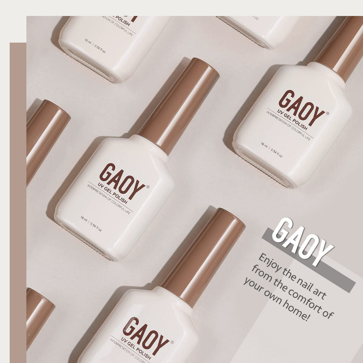 GAOY Vernis à Ongles Gel Blanc 16ml bouteille avec étiquette