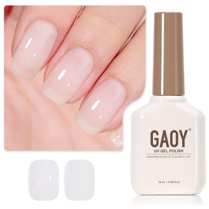 GAOY Vernis à Ongles Gel Blanc Lait 16ml bouteille vue de face