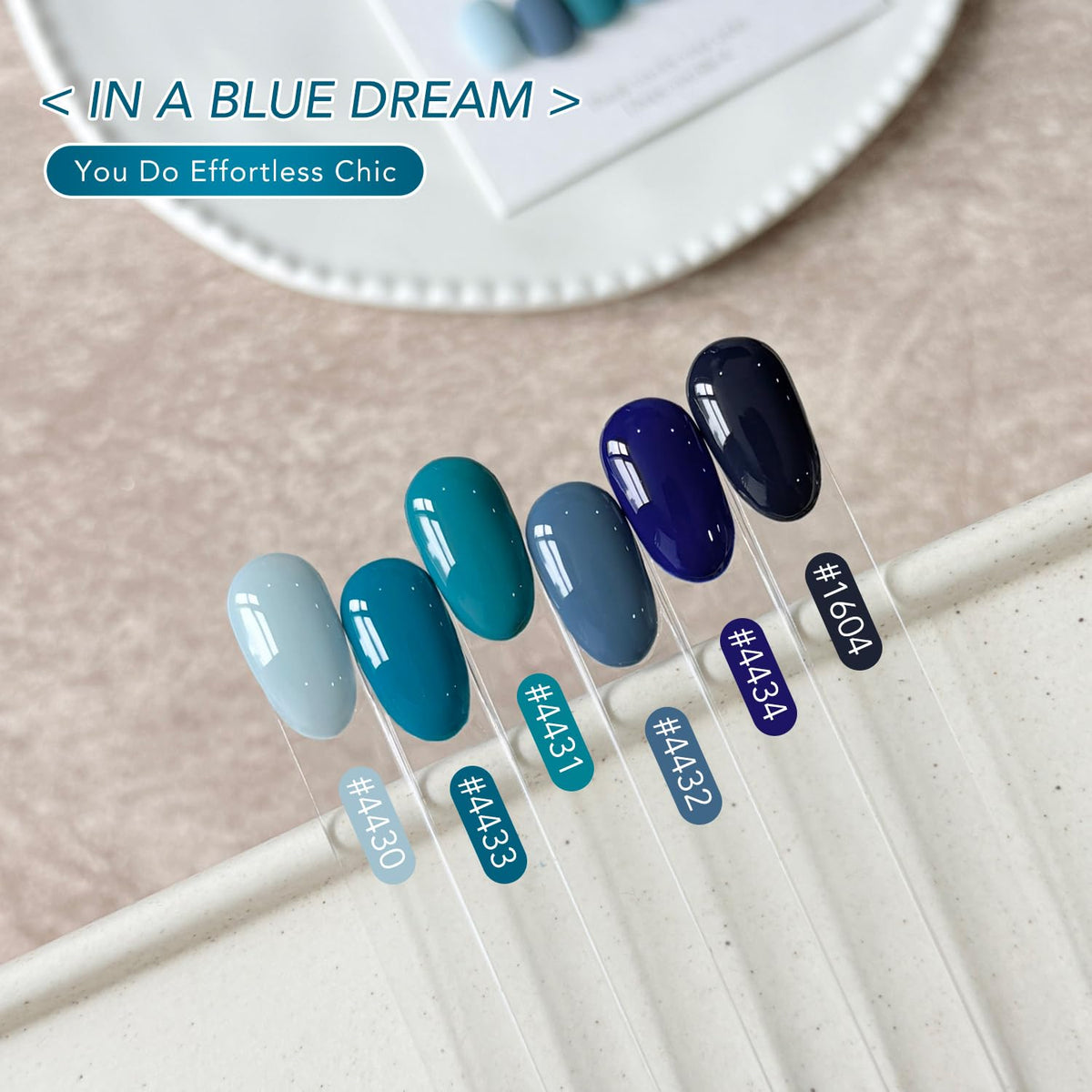 GAOY Vernis à Ongles Gel Bleu 6 Couleurs - Application sur les ongles