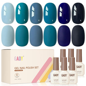 GAOY Vernis à Ongles Gel Bleu 6 Couleurs - Vue de face