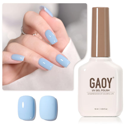 GAOY Vernis à Ongles Gel Bleu Clair 16ml vue de face