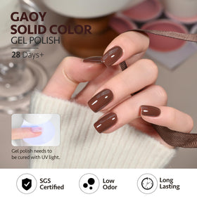 GAOY Vernis à Ongles Gel Brun 16ml avec accessoires de manucure