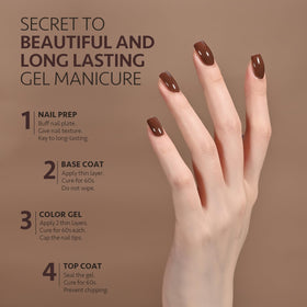 GAOY Vernis à Ongles Gel Brun 16ml sous lampe UV