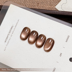 GAOY Vernis à Ongles Gel Cat Eye Marron Holographique 16ml application sur ongles