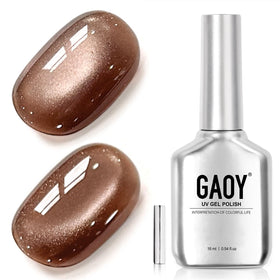 GAOY Vernis à Ongles Gel Cat Eye Marron Holographique 16ml vue avant