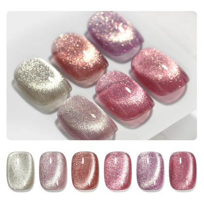 GAOY Vernis à Ongles Gel Cat Eye Pailleté 6 Couleurs ensemble