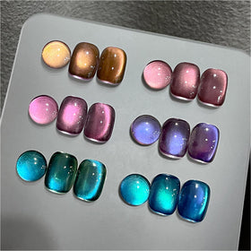 GAOY Vernis à Ongles Gel Cat Eye Pailleté 6 Couleurs - vue de face