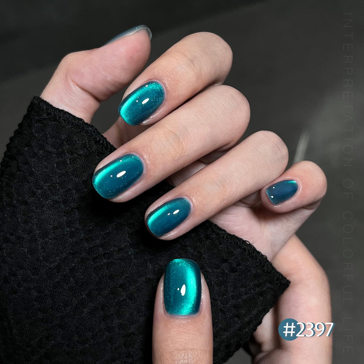 GAOY Vernis à Ongles Gel Cat Eye Pailleté - application sur les ongles