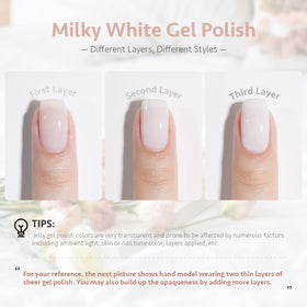 GAOY Vernis à Ongles Gel couleur nude 1482 avec applicateur