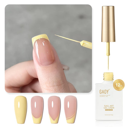 GAOY Vernis à Ongles Gel Jaune Tourbillon 12ml en bouteille