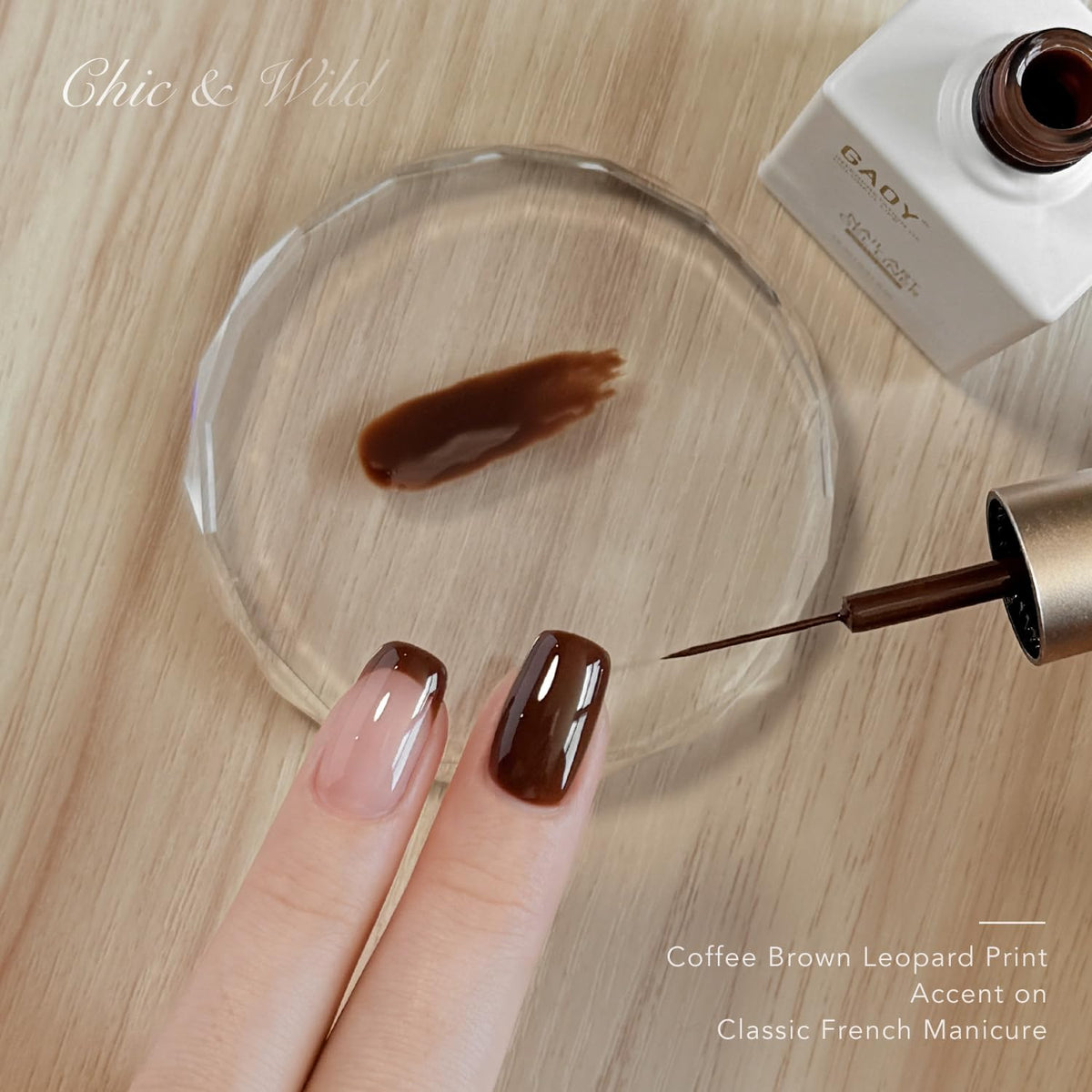 GAOY vernis à ongles gel marron 12ml vue de côté