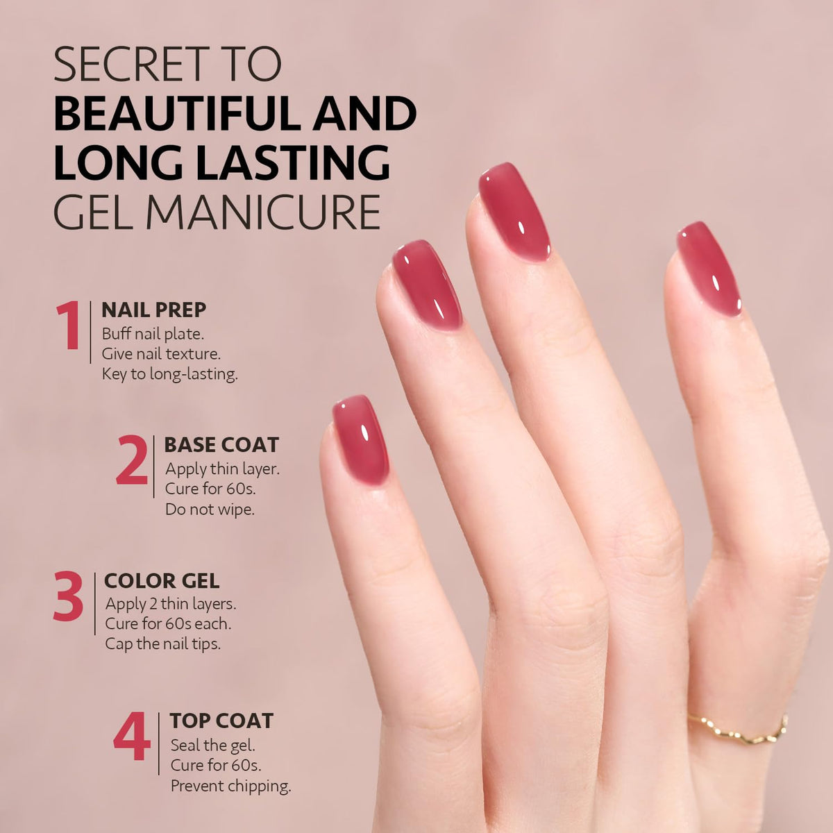 GAOY Vernis à Ongles Gel Nude 16ml avec lampe UV