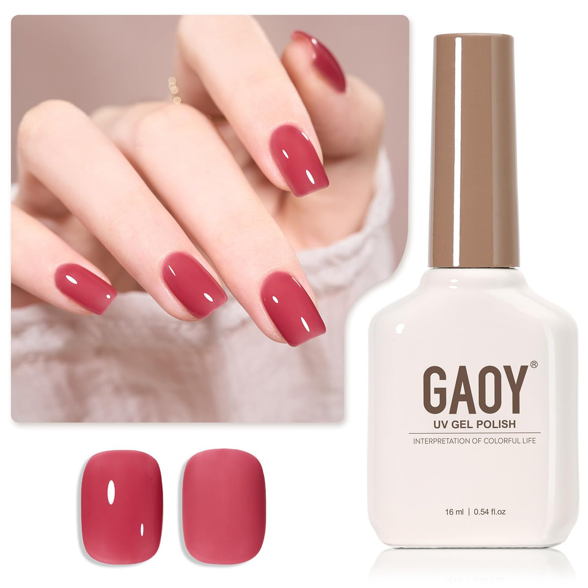 GAOY Vernis à Ongles Gel Nude 16ml bouteille vue de face