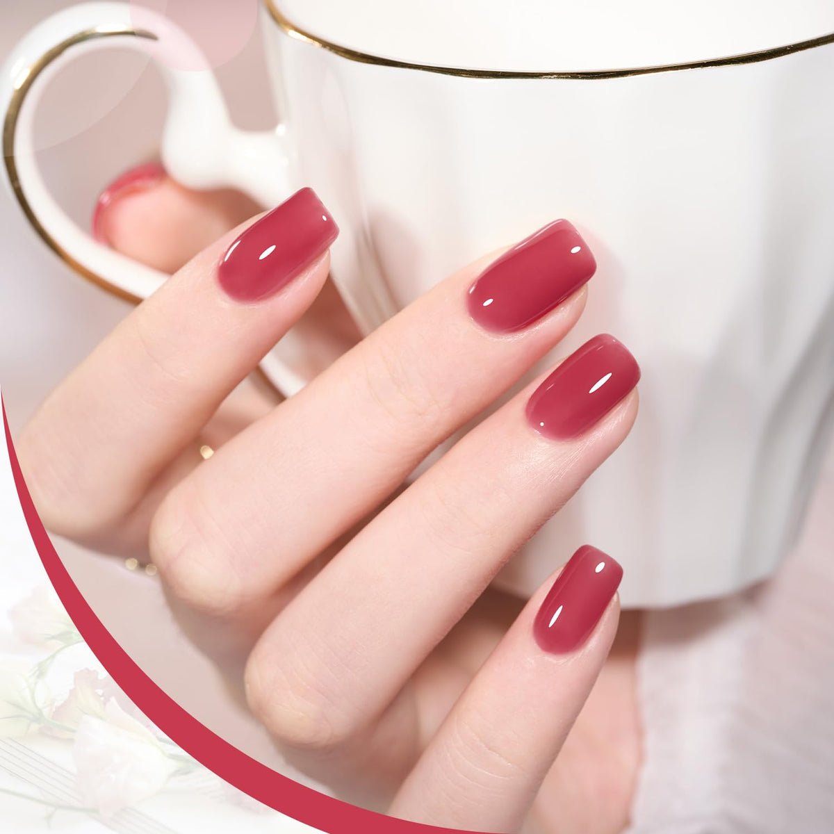 GAOY Vernis à Ongles Gel Nude 16ml couleur rose transparent