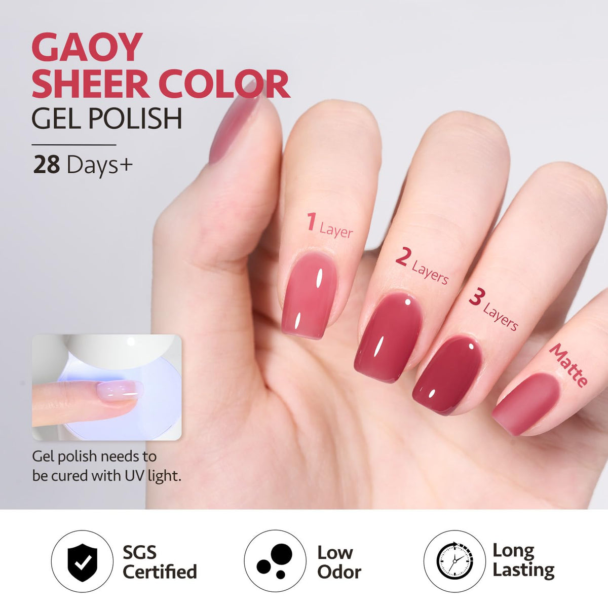 GAOY Vernis à Ongles Gel Nude 16ml texture du vernis