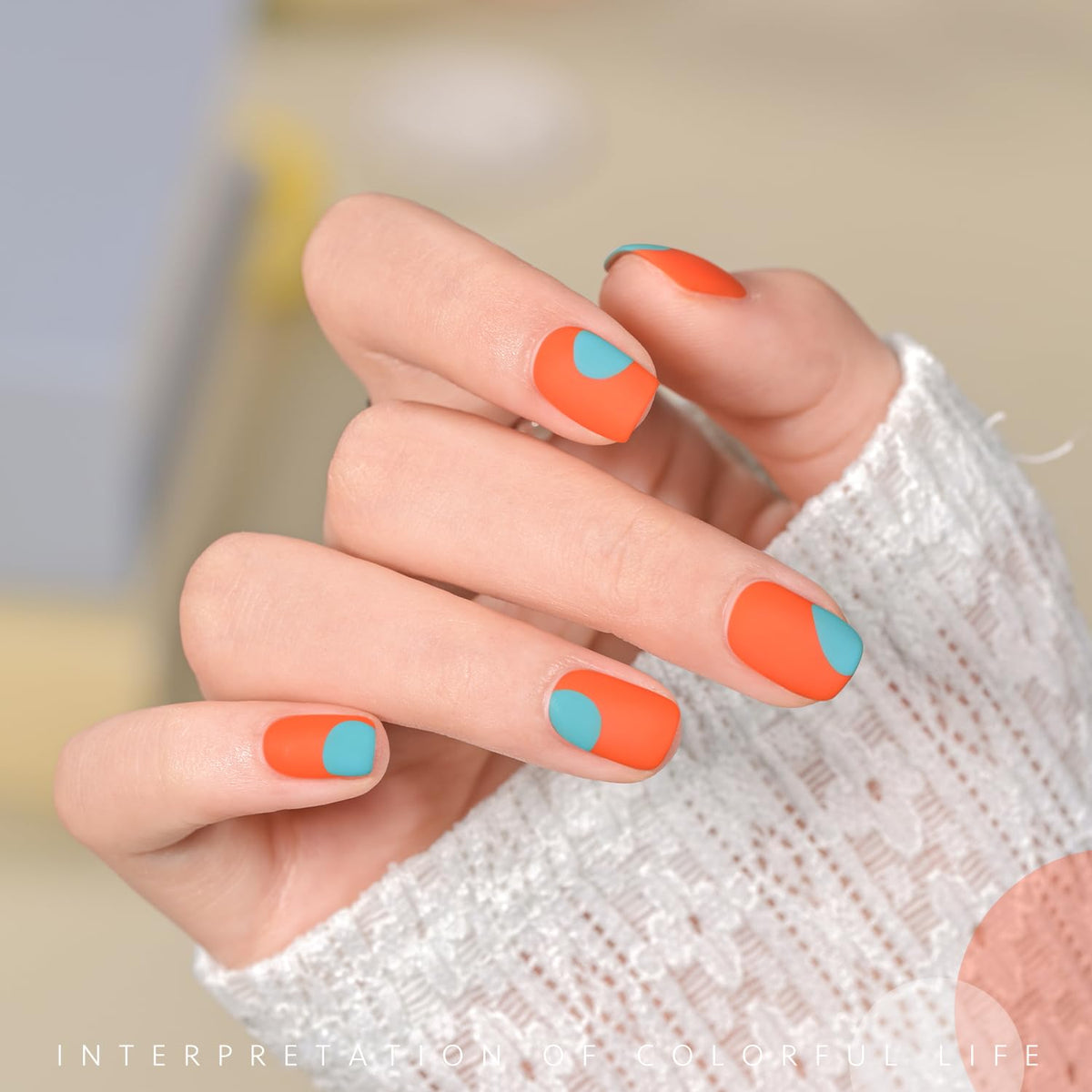 GAOY Vernis à Ongles Gel Orange 16ml appliqué sur des ongles