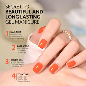 GAOY Vernis à Ongles Gel Orange 16ml avec lampe UV