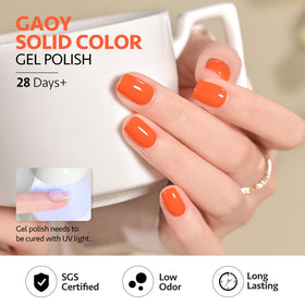 GAOY Vernis à Ongles Gel Orange 16ml et accessoires de manucure